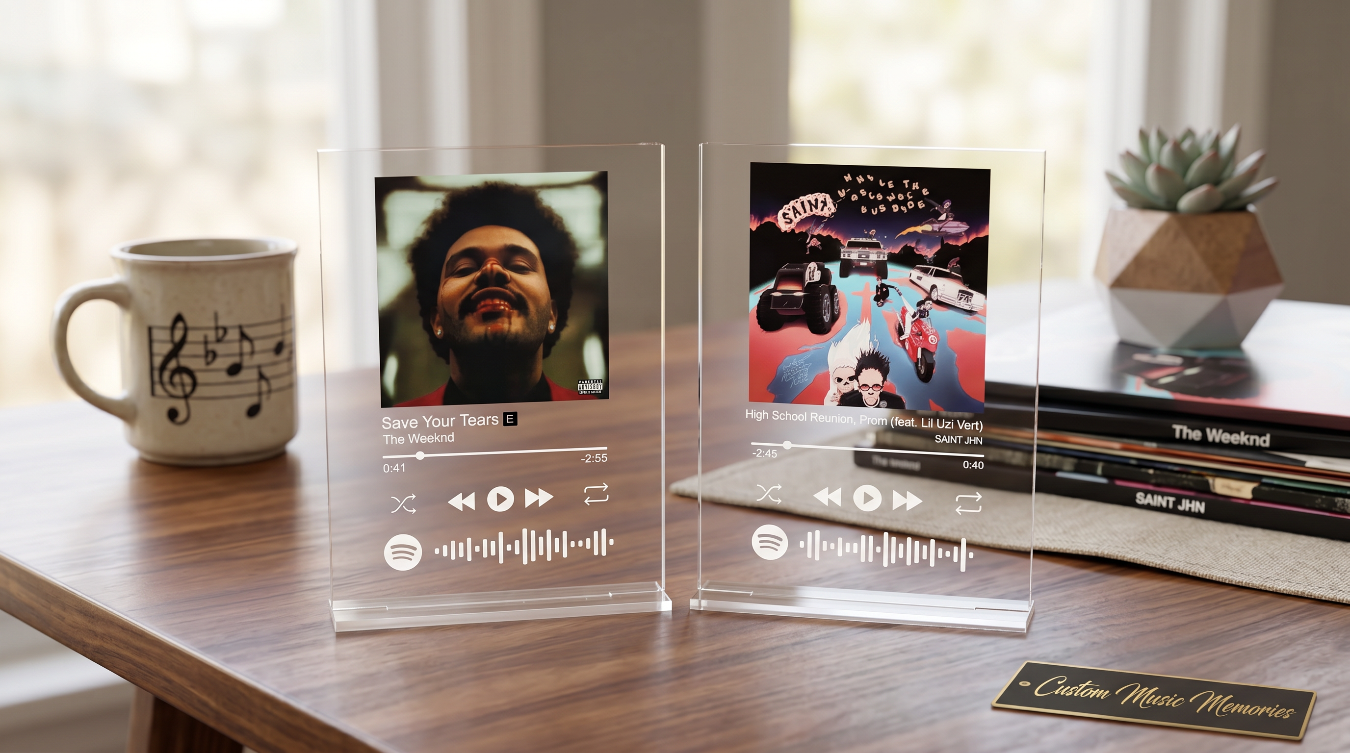 Custom Music Player Plaques with Scannable Spotify Code
